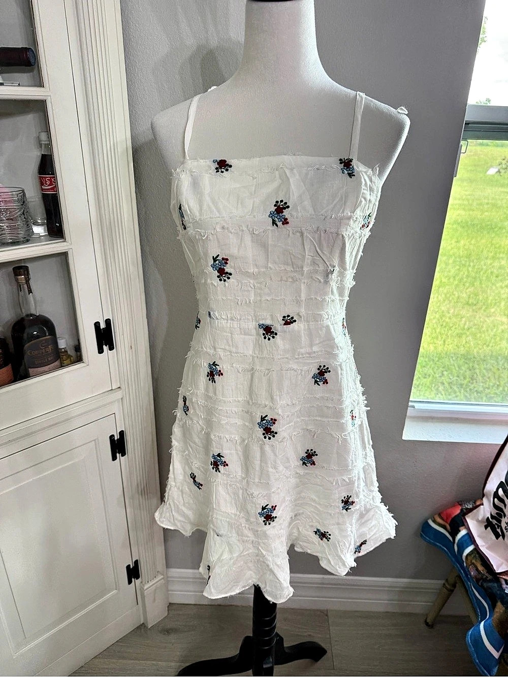 Gianni Bini Floral Mini Dress in White